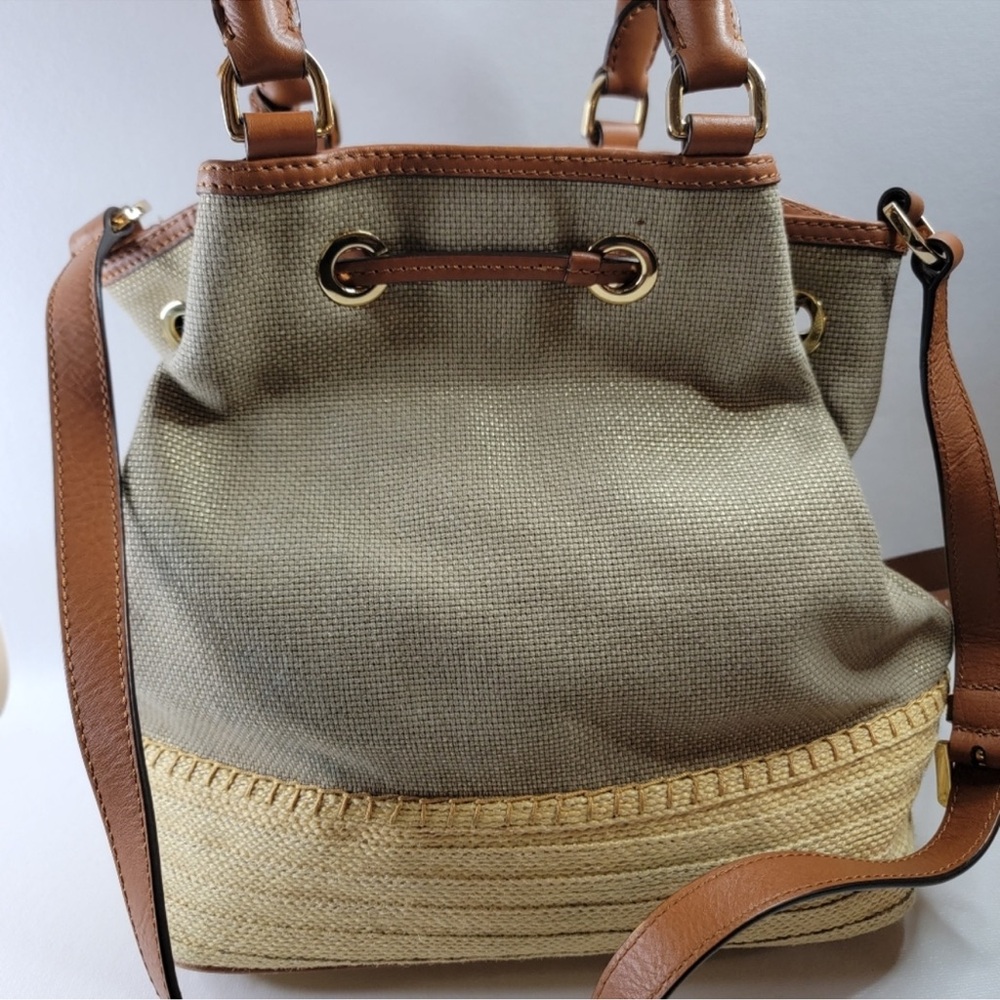 Michael Kors Raffia Bucket Crossbody Bag - Picture 2 of 10